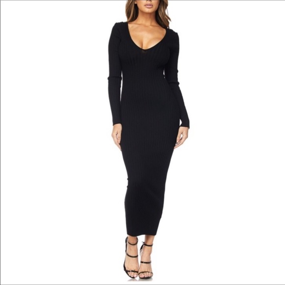 💐NWT Super Chic Black BodyCon Maxi - Picture 3 of 8